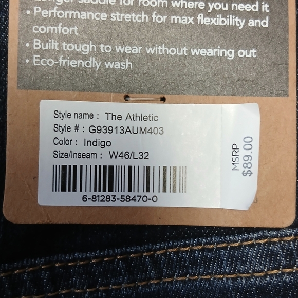 NWT Silver The Athletic Men Jeans Size 46x32 Loose Fit Tapered Leg Dark Blue - Picture 8 of 13